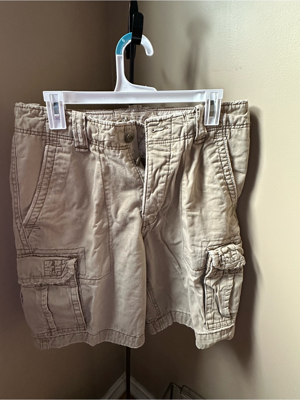 Hollister Men's Size 30 Casual Cargo Shorts In Khaki
